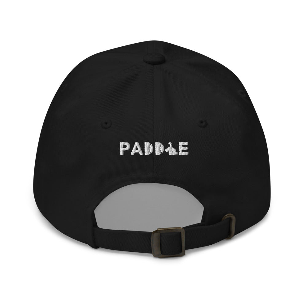 Gorra Pádel Club · diseño B · negra con bordado blanco · detrás