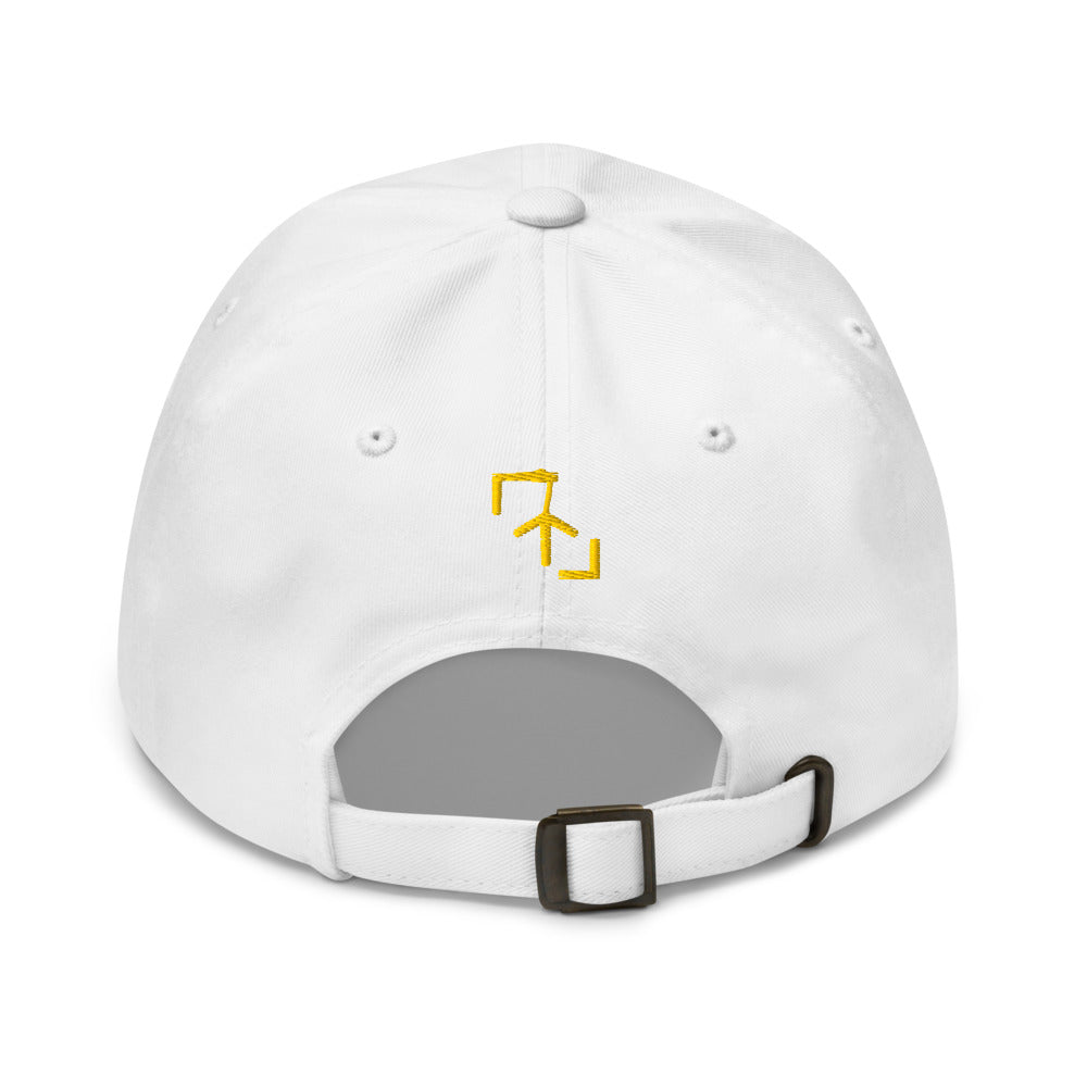 Gorra Golf Club · diseño A · blanca con bordado amarillo · detrás
