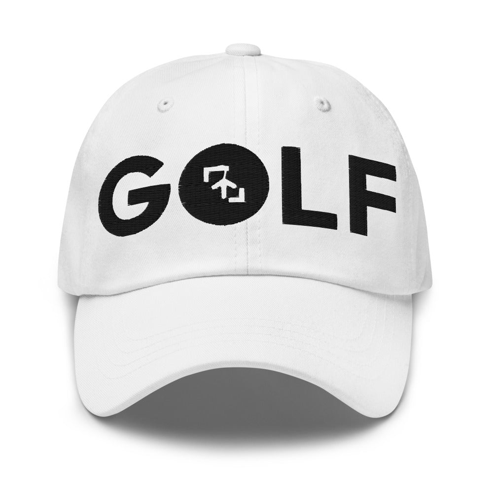 Gorra Golf Club · diseño A · blanca con bordado negro