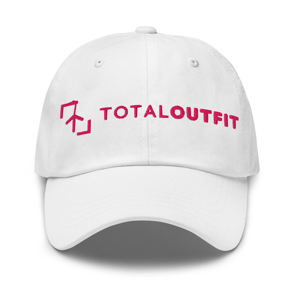 Gorra Tenis Club · diseño B · blanca con bordado rosa
