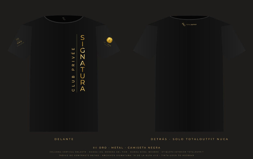 SIGNATURA III · Oro – Camiseta Columna Vertical