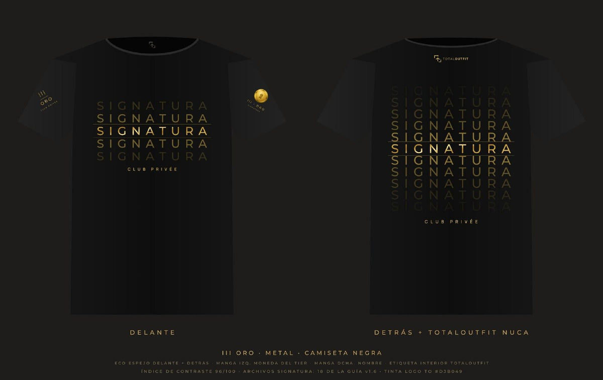 SIGNATURA III · Oro – Camiseta Eco Espejo