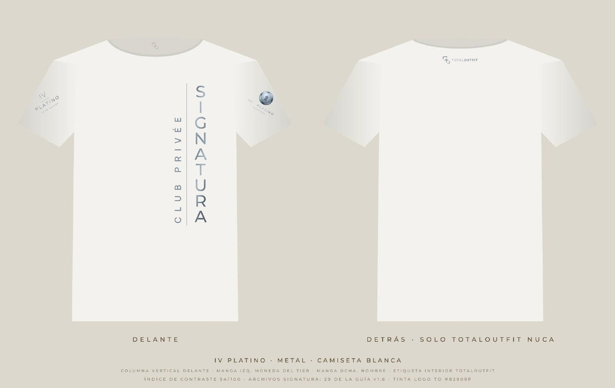 SIGNATURA IV · Platino – Camiseta Columna Vertical