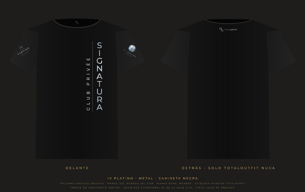 SIGNATURA IV · Platino – Camiseta Columna Vertical