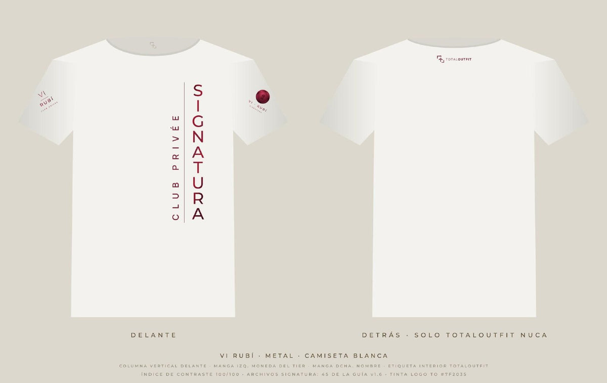 SIGNATURA VI · Rubí – Camiseta Columna Vertical