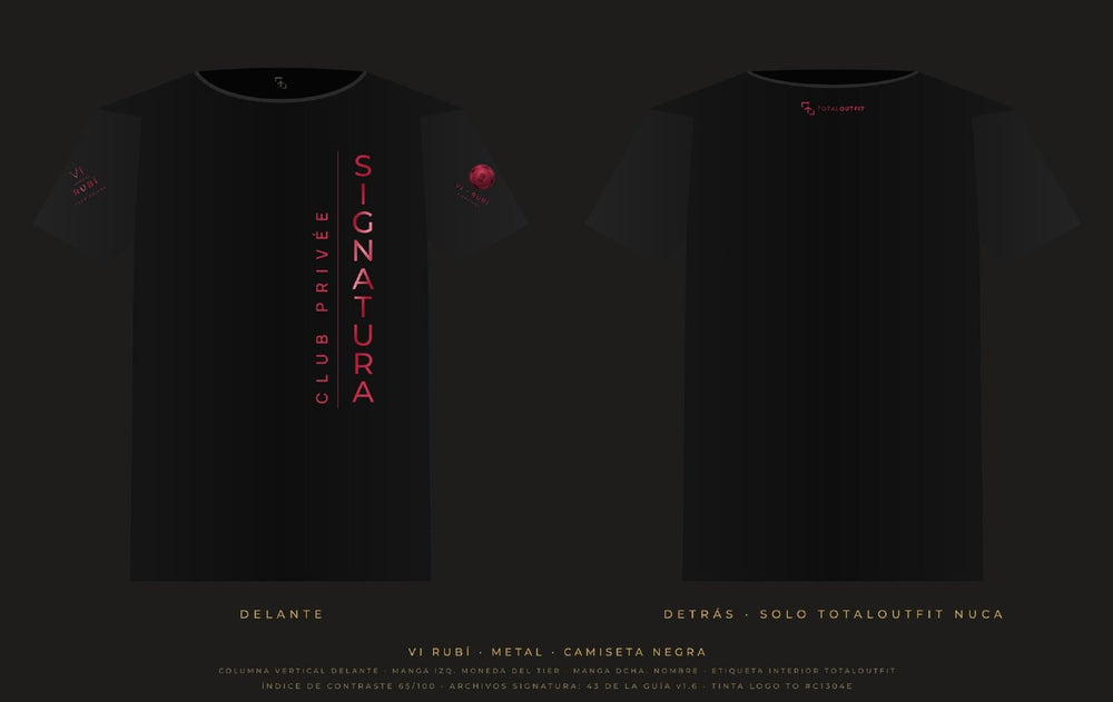 SIGNATURA VI · Rubí – Camiseta Columna Vertical