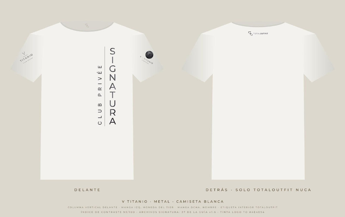 SIGNATURA V · Titanio – Camiseta Columna Vertical