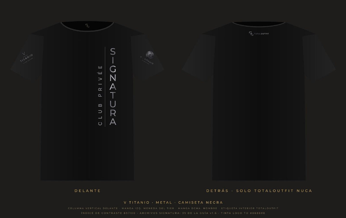 SIGNATURA V · Titanio – Camiseta Columna Vertical