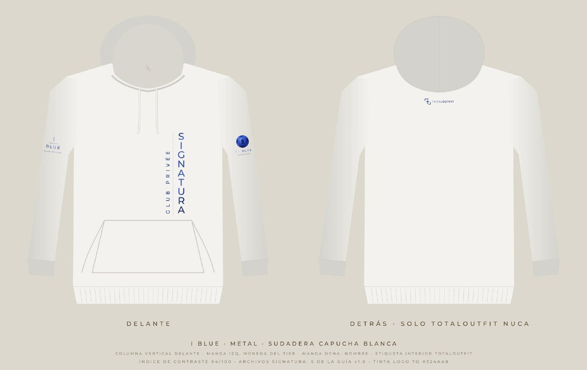 SIGNATURA I · Blue – Sudadera Capucha Columna Vertical