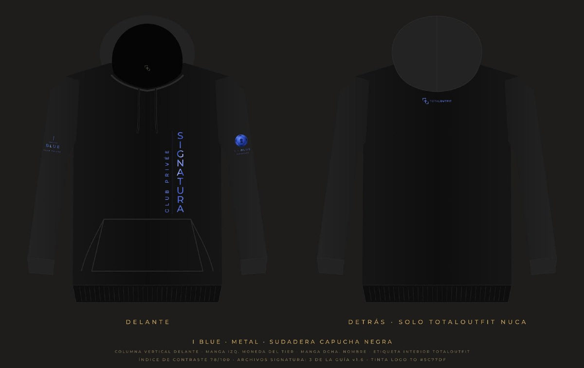 SIGNATURA I · Blue – Sudadera Capucha Columna Vertical