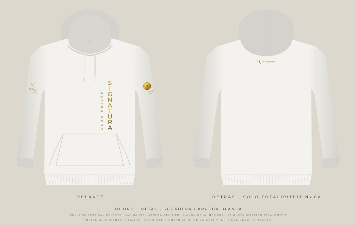 SIGNATURA III · Oro – Sudadera Capucha Columna Vertical