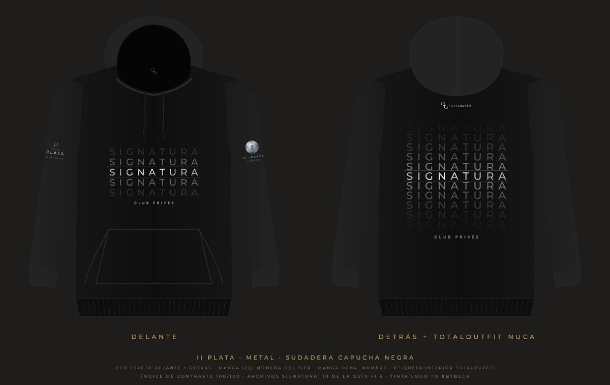 SIGNATURA II · Plata – Sudadera Capucha Eco Espejo