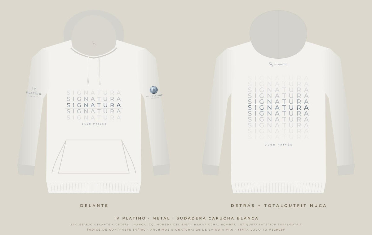 SIGNATURA IV · Platino – Sudadera Capucha Eco Espejo