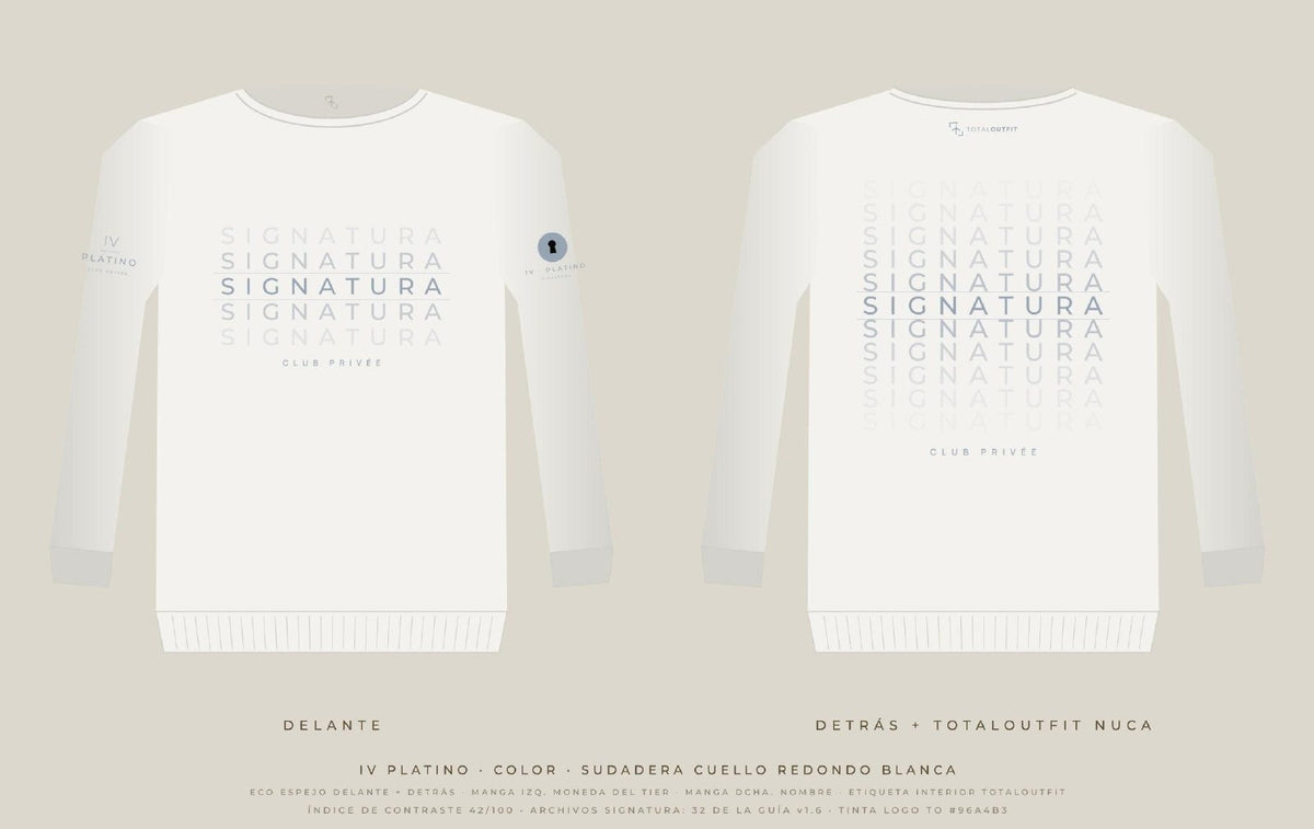 SIGNATURA IV · Platino – Sudadera Eco Espejo
