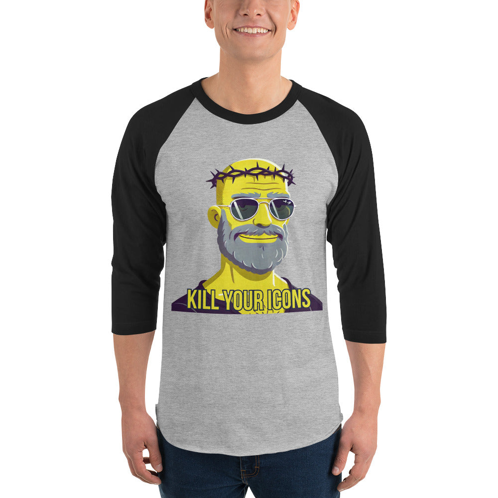Camiseta con manga raglán tres cuartos Kill Your Icons Edition by AntiInfluenzer
