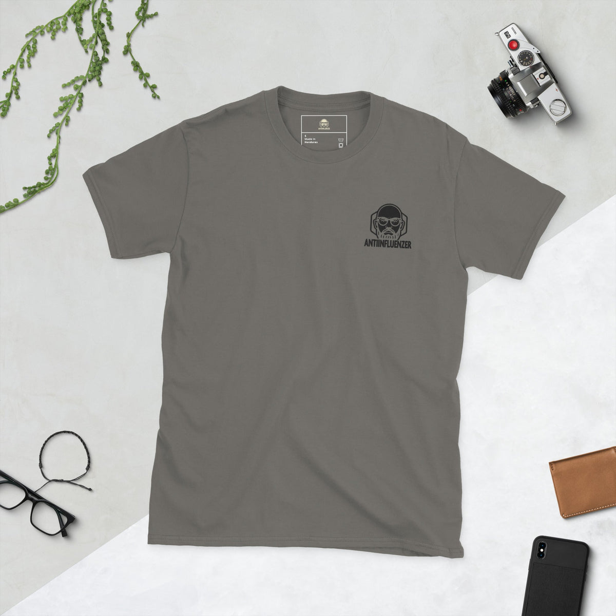 Camiseta de manga corta unisex AntiInfluenzer Negro