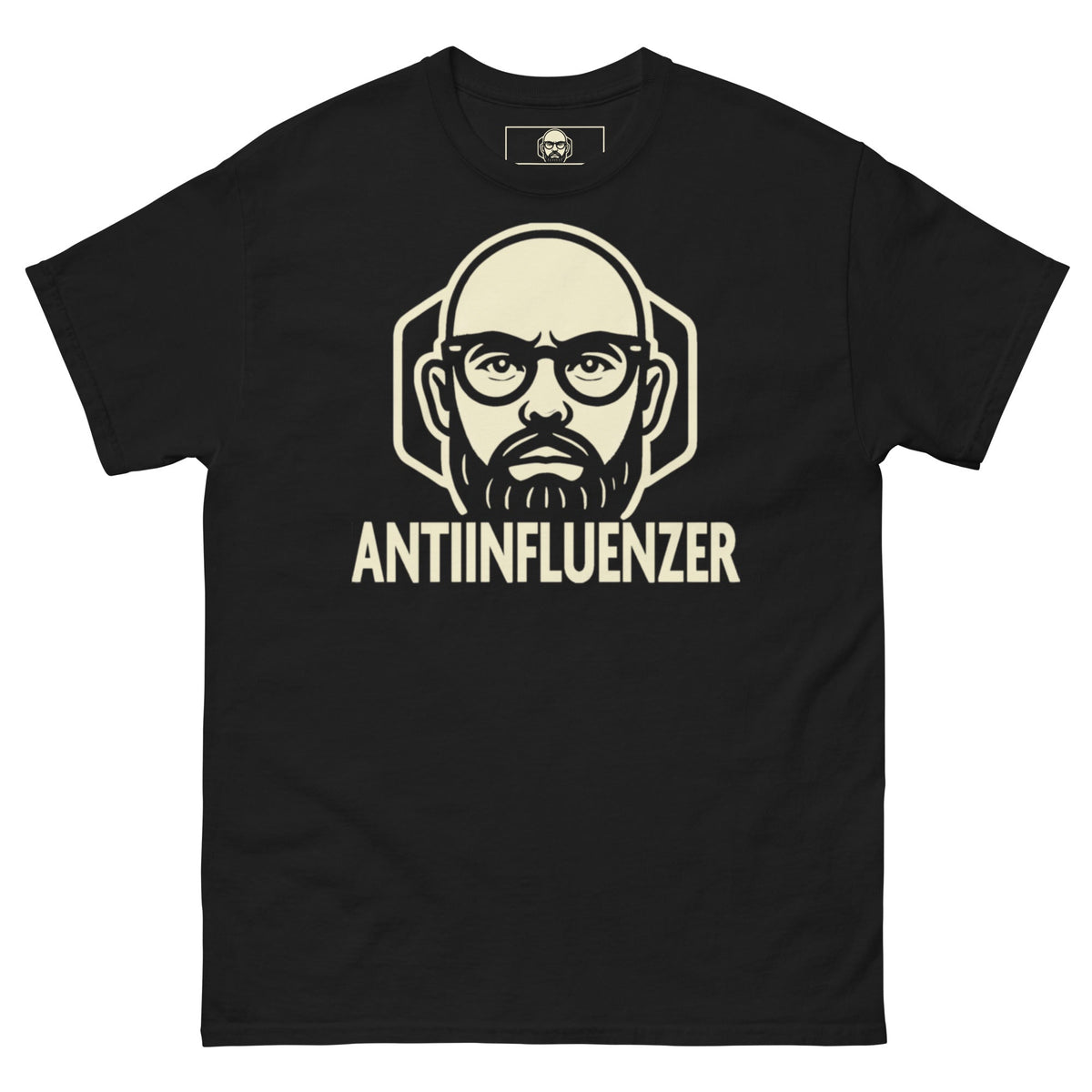 Camiseta Básica AntiInfluenzer Unisex Logo Pecho