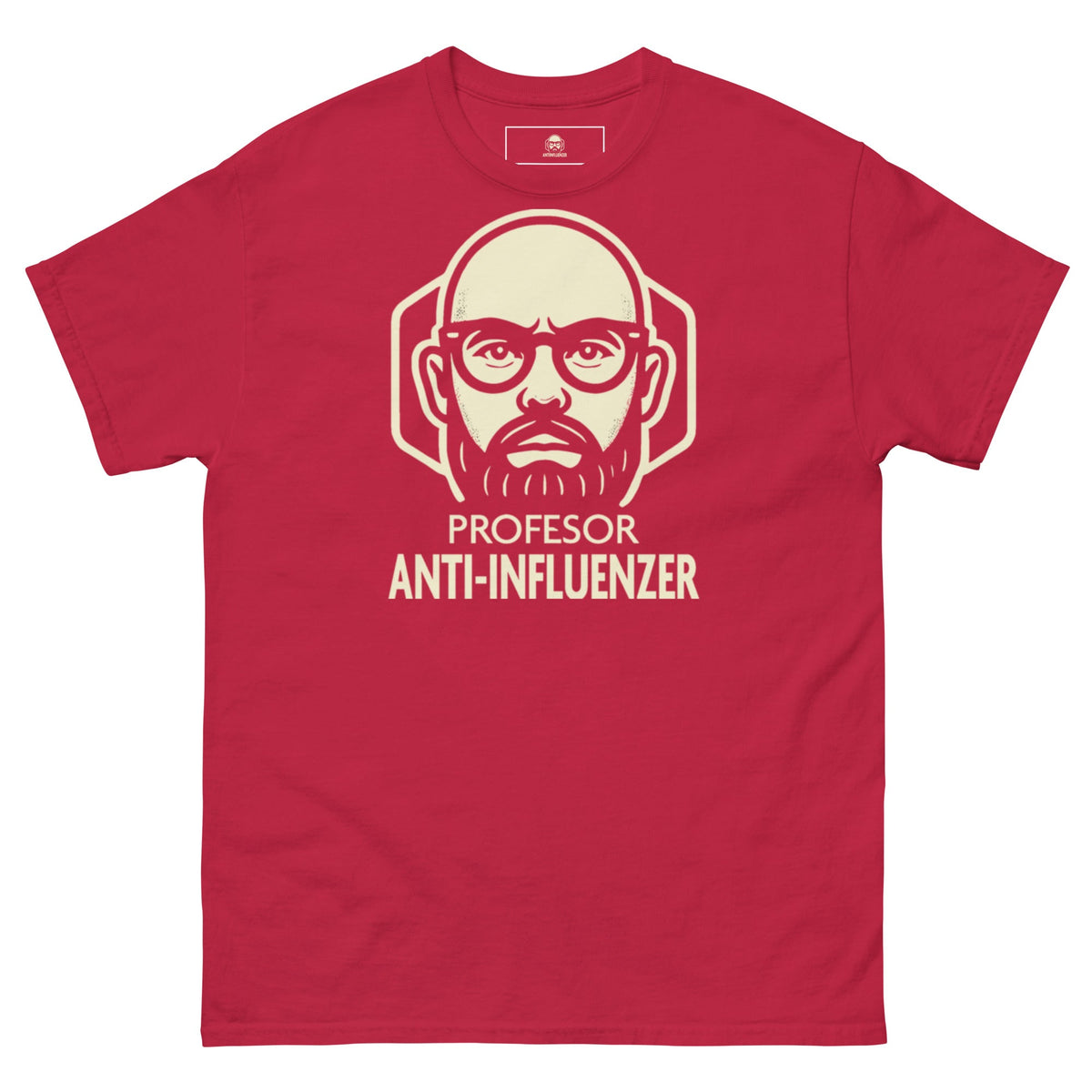 Camiseta Básica Profesor Anti-Influenzer Logo Pecho Unisex