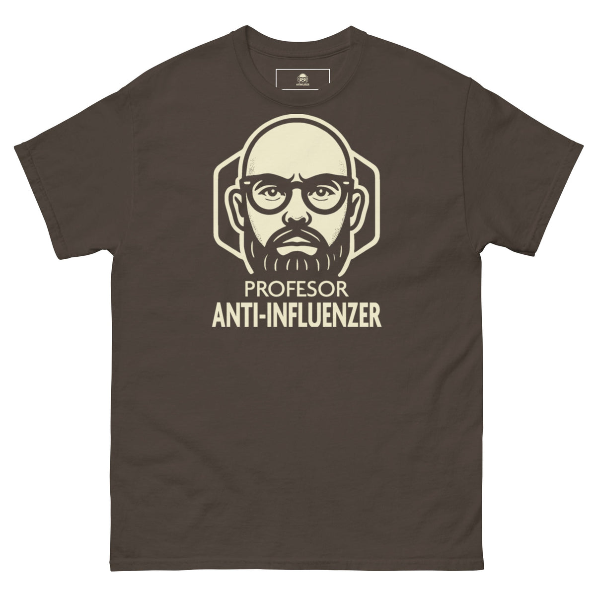 Camiseta Básica Profesor Anti-Influenzer Logo Pecho Unisex