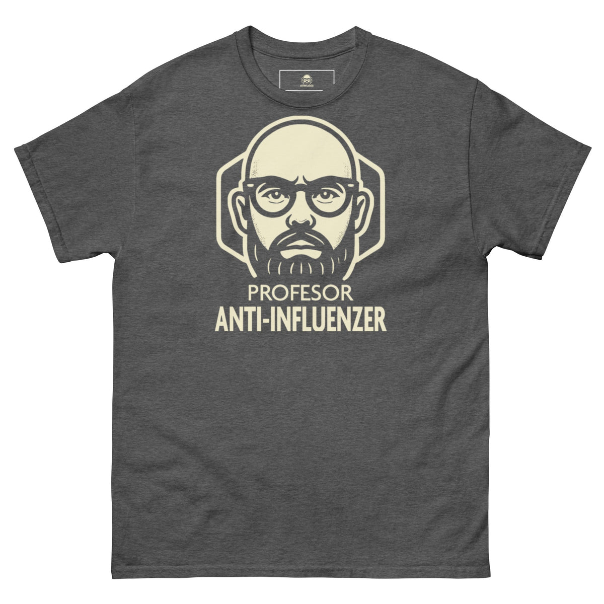 Camiseta Básica Profesor Anti-Influenzer Logo Pecho Unisex
