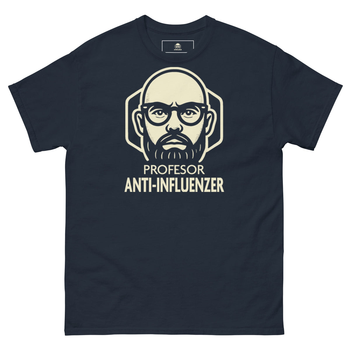 Camiseta Básica Profesor Anti-Influenzer Logo Pecho Unisex