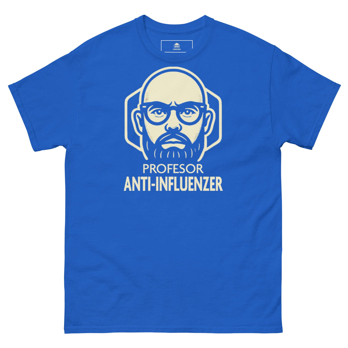 Camiseta Básica Profesor Anti-Influenzer Logo Pecho Unisex
