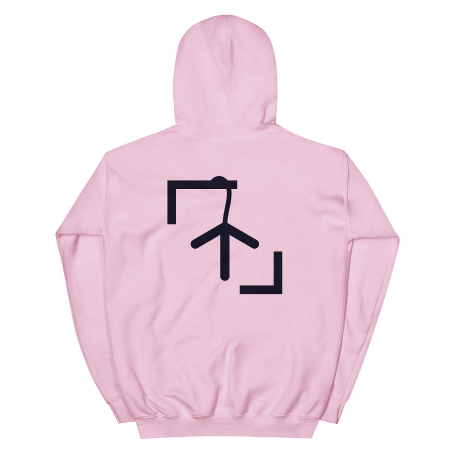 Sudadera LaPercha Percha Espalda – Rosa con logo negro