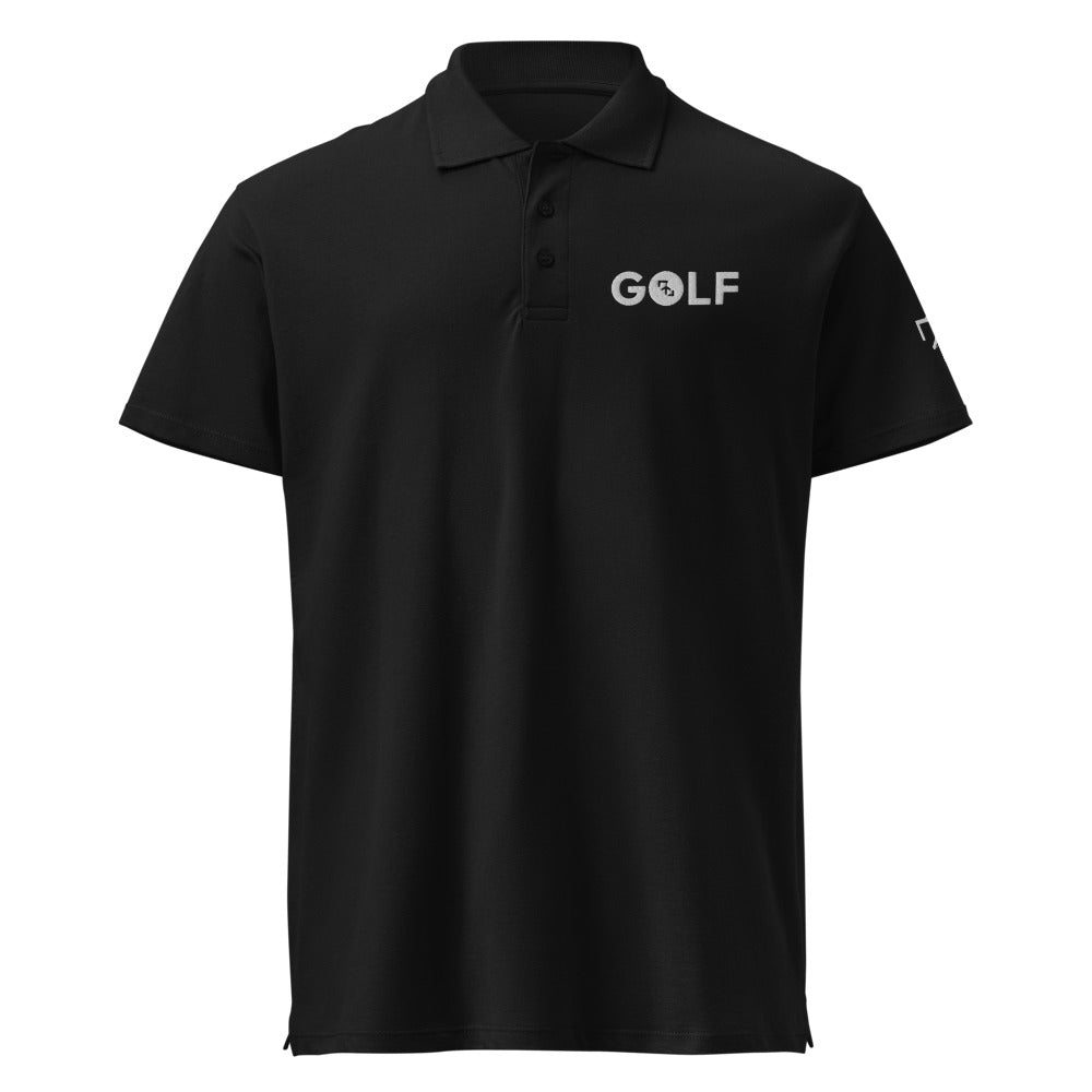 Polo Golf Club · diseño A · negra con bordado blanco
