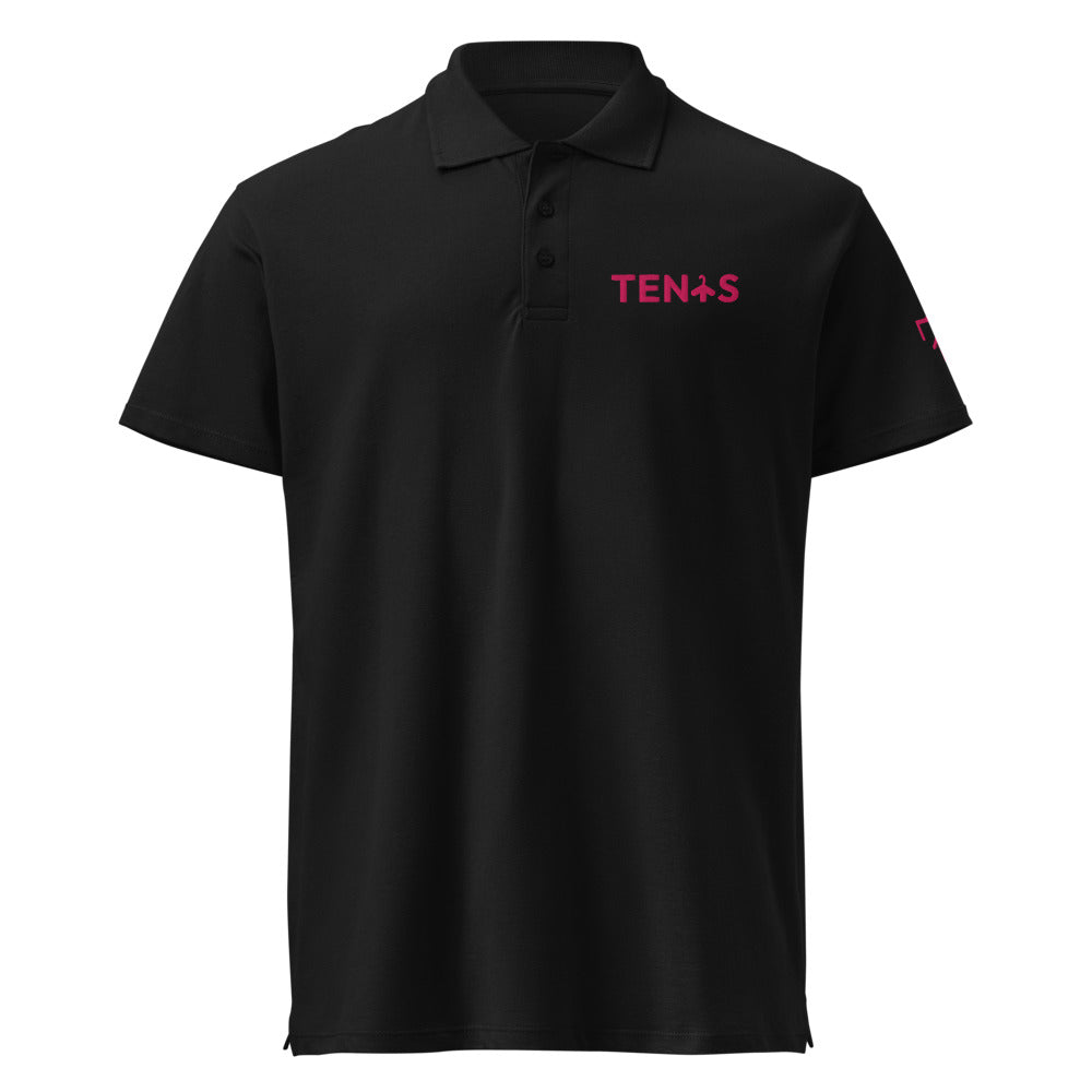 Polo Tenis Club · diseño A · negra con bordado rosa