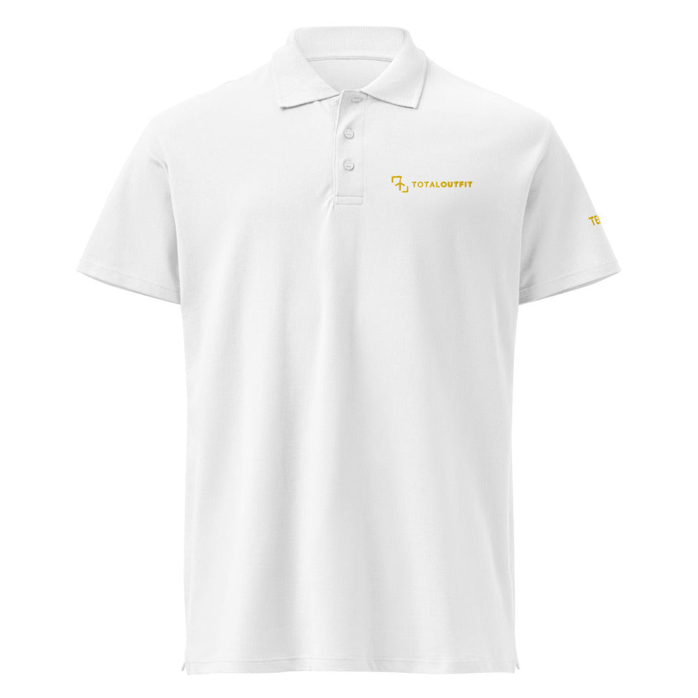 Polo Tenis Club · diseño B · blanca con bordado amarillo