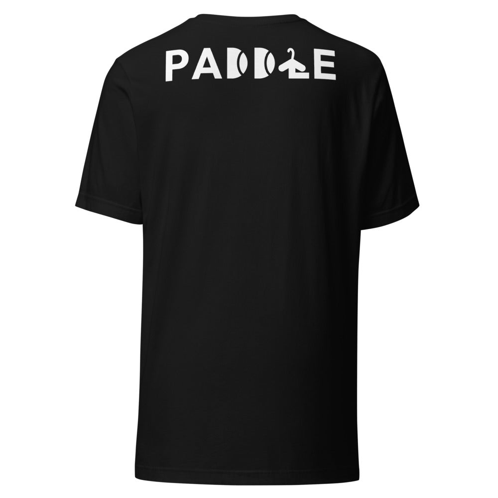 Camiseta Pádel Club · diseño B · negra con bordado blanco · espalda