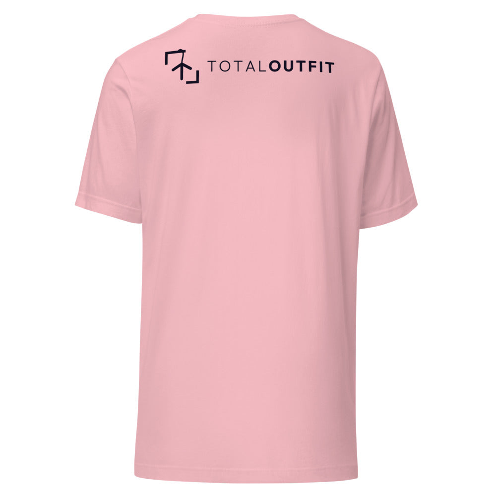 Camiseta Tenis Club · diseño A · rosa con bordado negro · espalda
