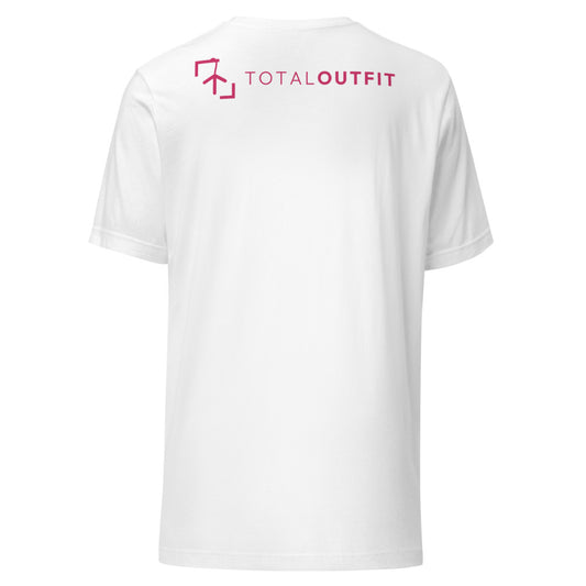 Camiseta Pádel Club · diseño A · blanca con bordado rosa · espalda
