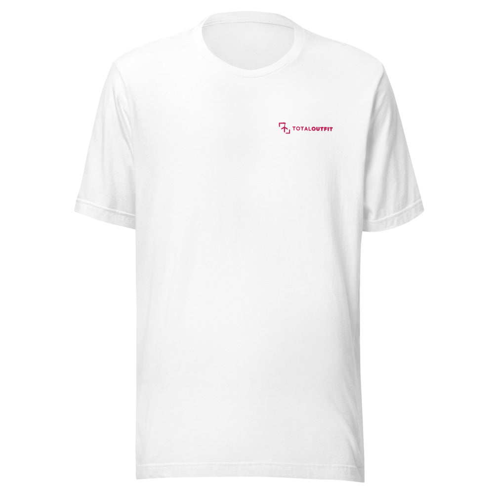 Camiseta Tenis Club · diseño B · blanca con bordado rosa