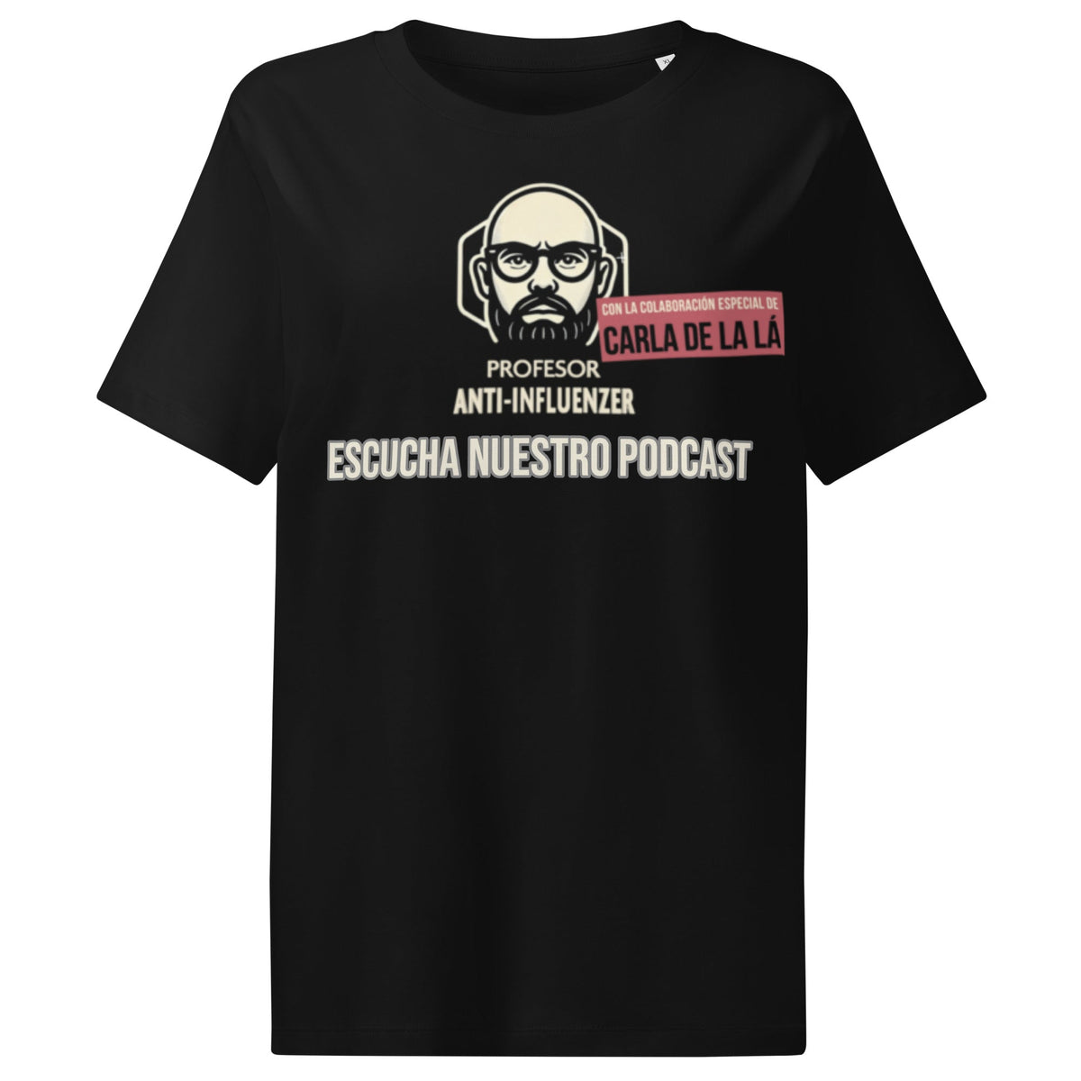 Camiseta orgánica con cuello acanalado para mujer V Promo Carla de La Lá by AntiInfluenzer