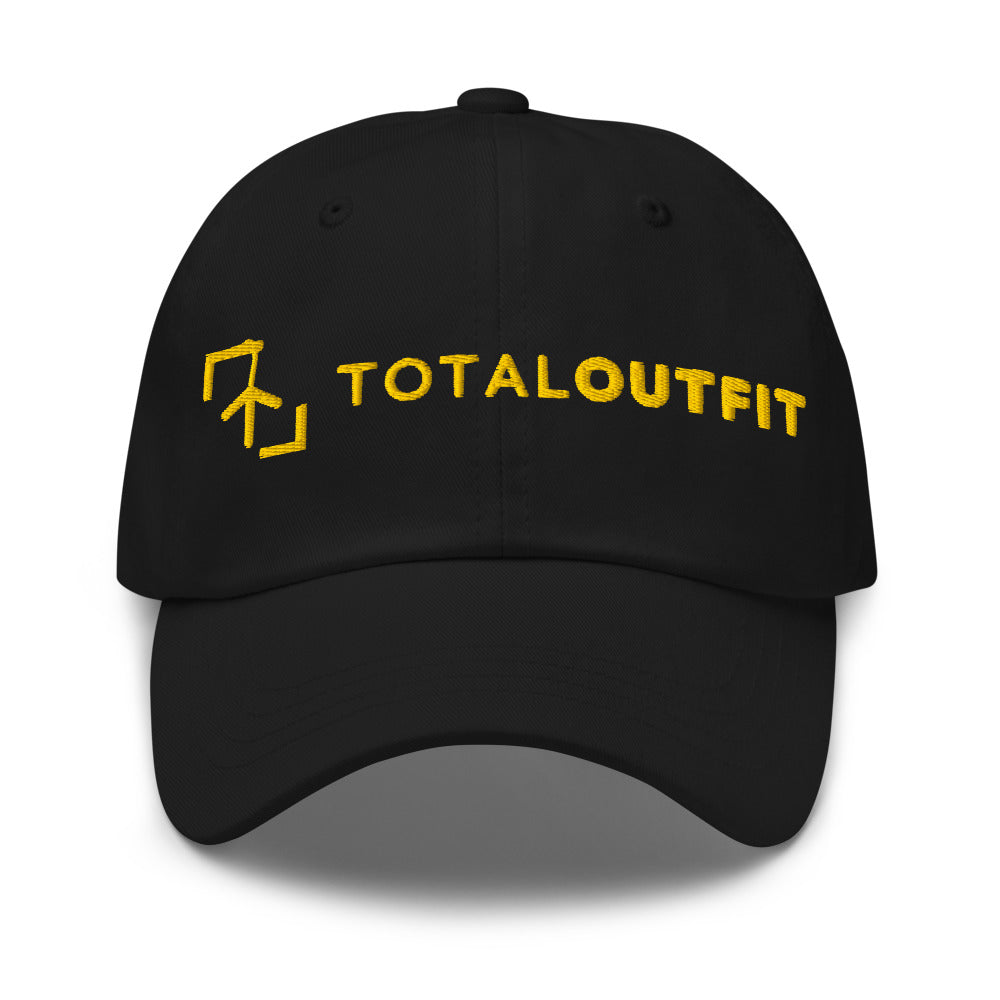 Gorra Golf Club · diseño B · negra con bordado amarillo