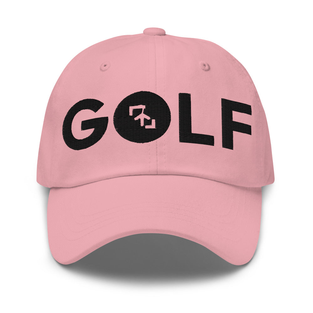 Gorra Golf Club · diseño A · rosa con bordado negro