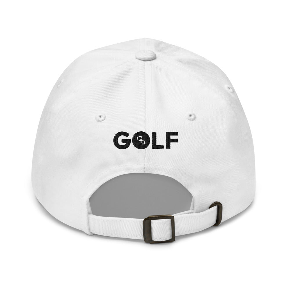 Gorra Golf Club · diseño B · blanca con bordado negro · detrás