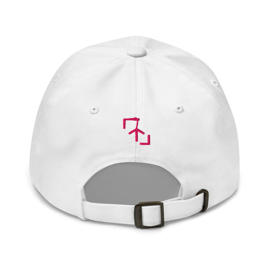 Gorra Pádel Club · diseño A · blanca con bordado rosa · detrás