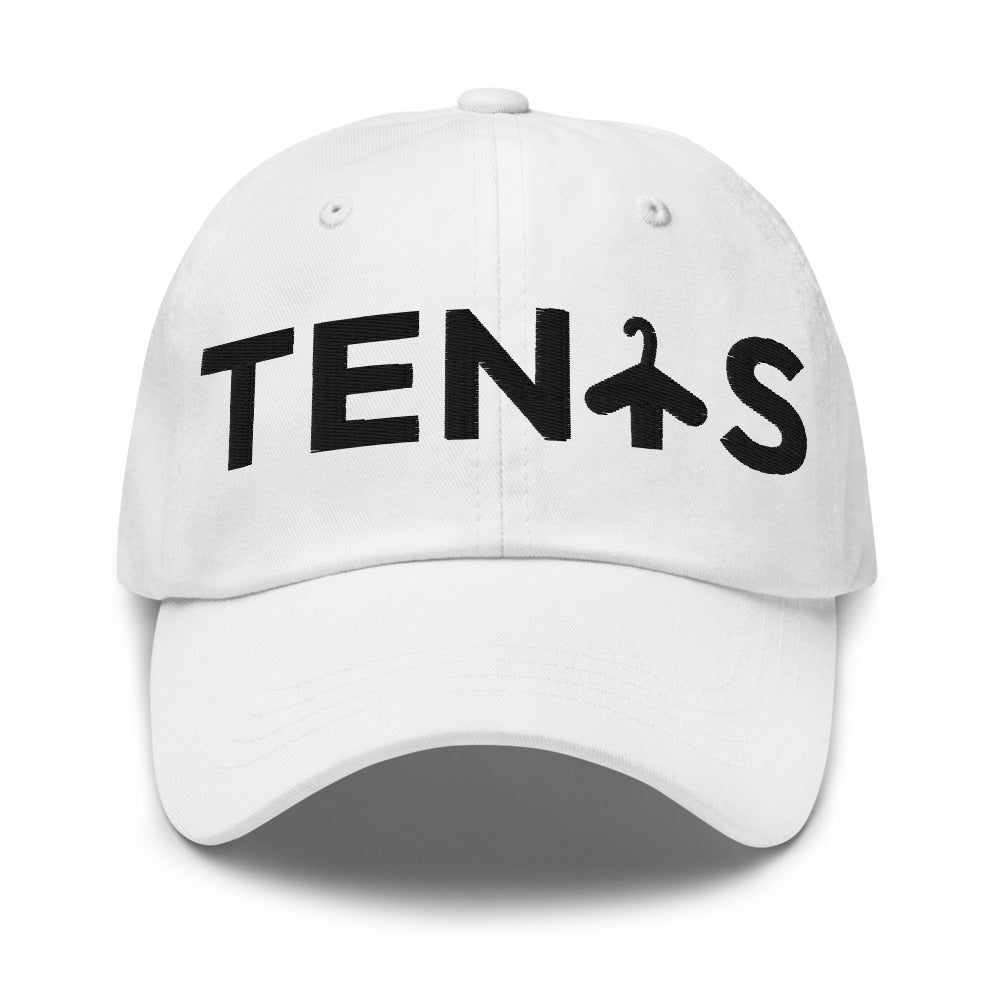 Gorra Tenis Club · diseño A · blanca con bordado negro