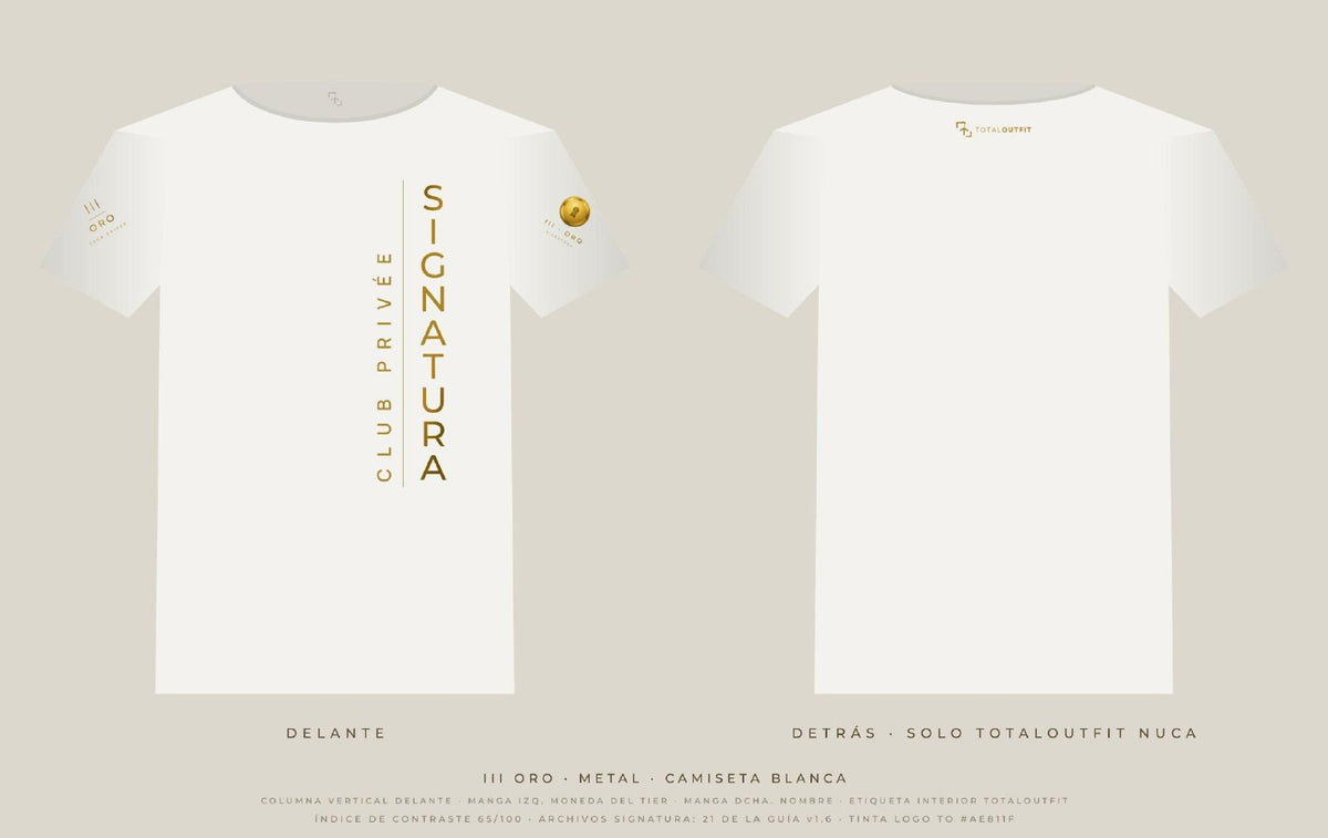 SIGNATURA III · Oro – Camiseta Columna Vertical