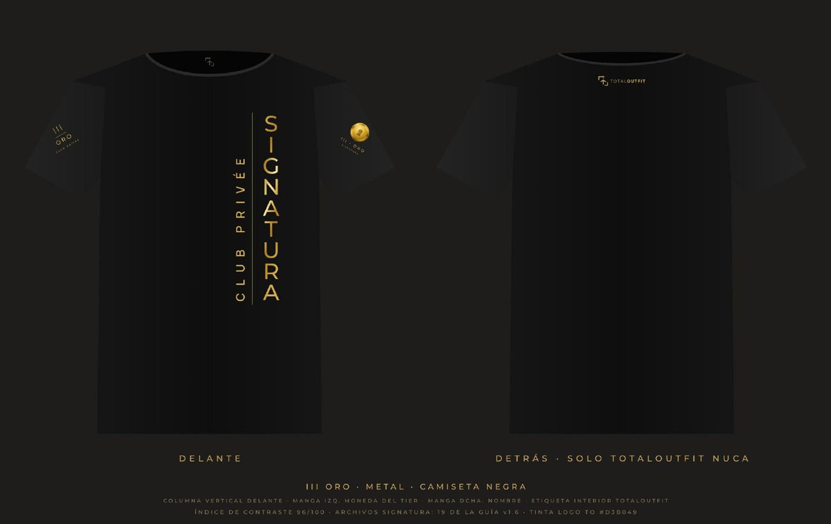 SIGNATURA III · Oro – Camiseta Columna Vertical