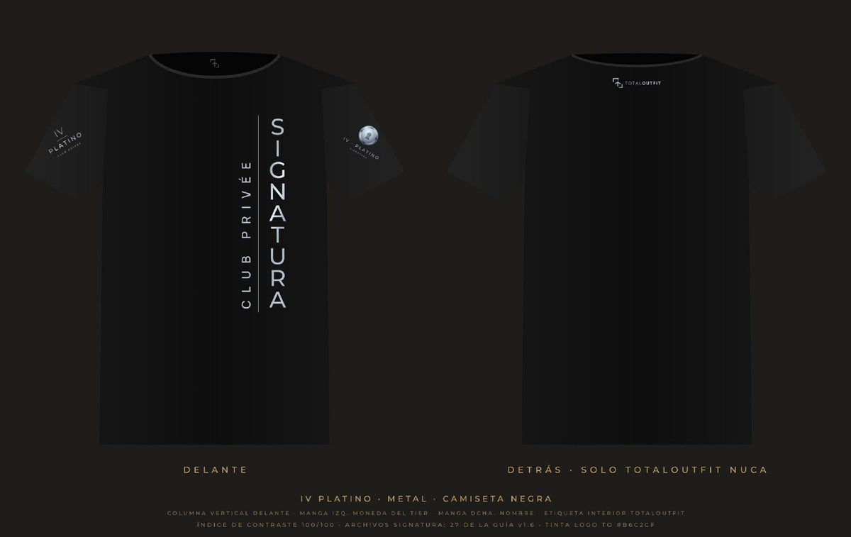 SIGNATURA IV · Platino – Camiseta Columna Vertical