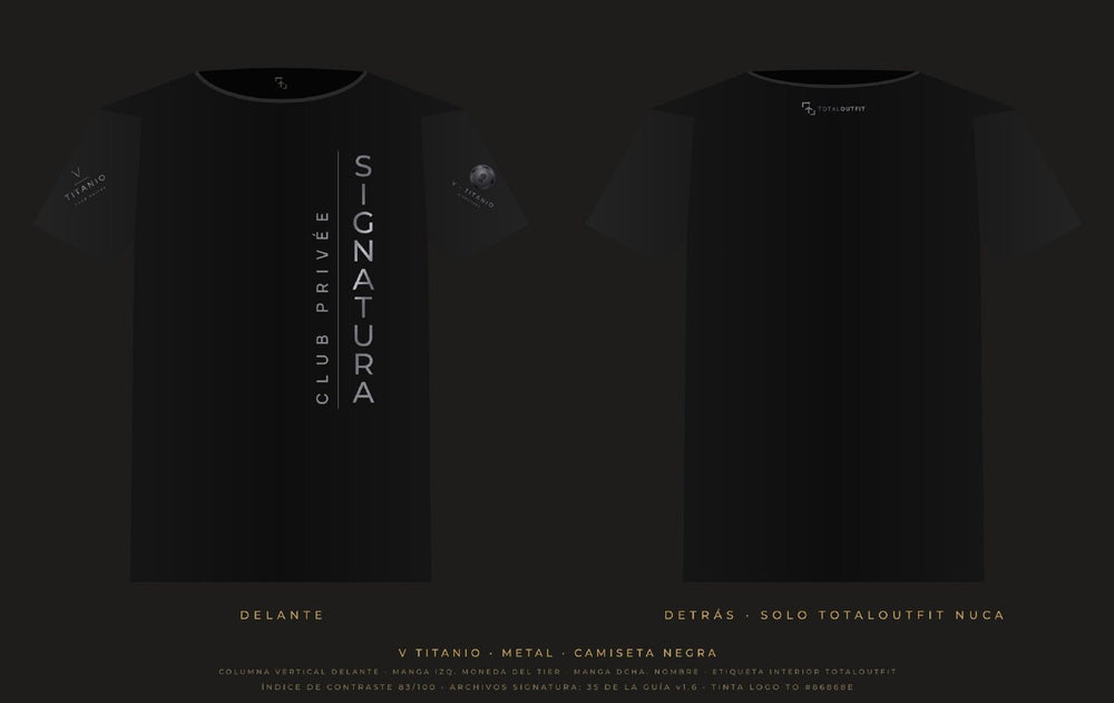 SIGNATURA V · Titanio – Camiseta Columna Vertical