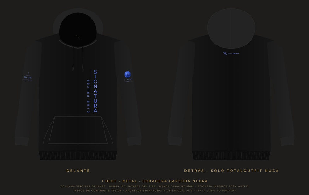 SIGNATURA I · Blue – Sudadera Capucha Columna Vertical