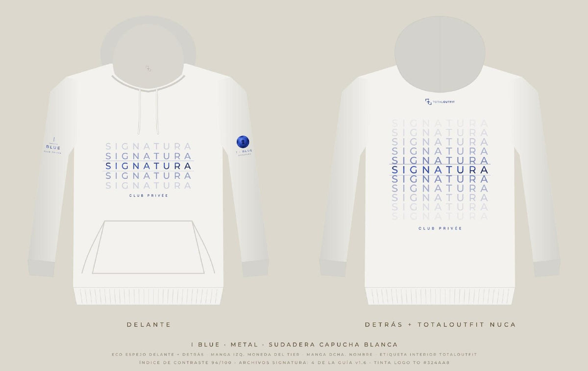 SIGNATURA I · Blue – Sudadera Capucha Eco Espejo