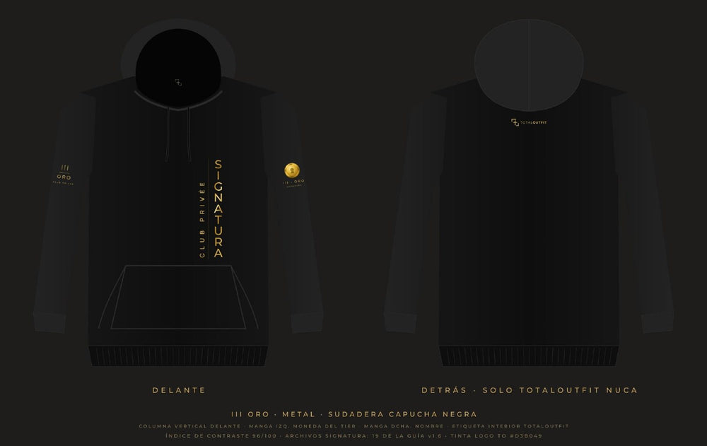 SIGNATURA III · Oro – Sudadera Capucha Columna Vertical