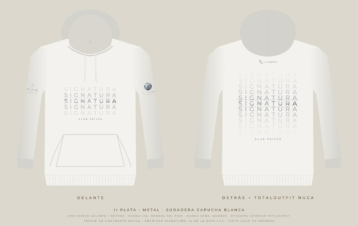 SIGNATURA II · Plata – Sudadera Capucha Eco Espejo