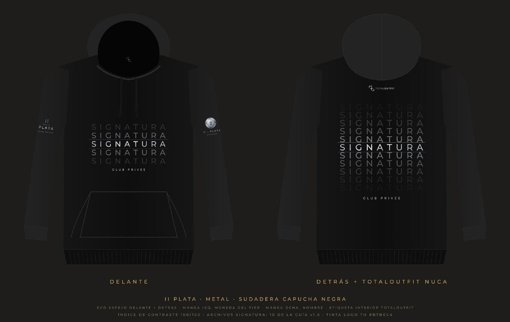 SIGNATURA II · Plata – Sudadera Capucha Eco Espejo
