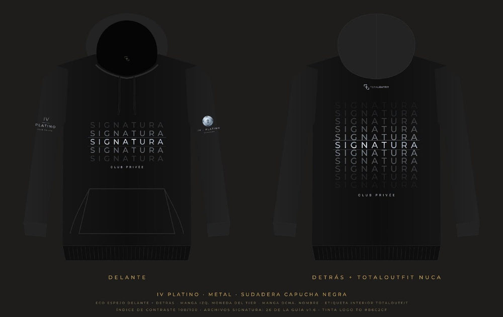 SIGNATURA IV · Platino – Sudadera Capucha Eco Espejo